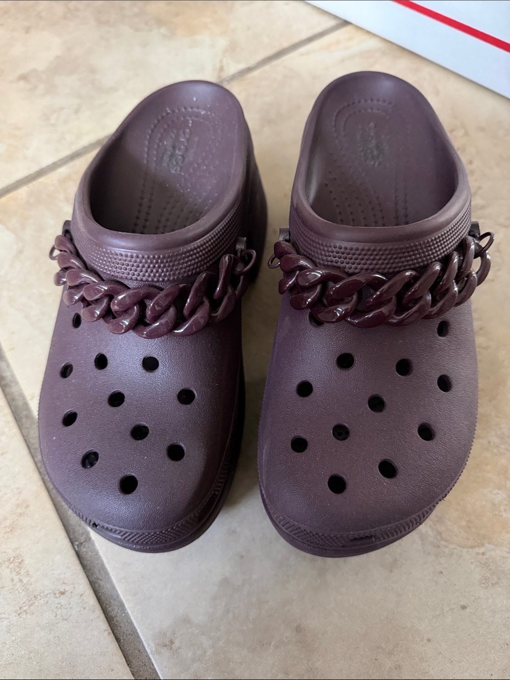 CROCS Platform Clog in Deep Plum